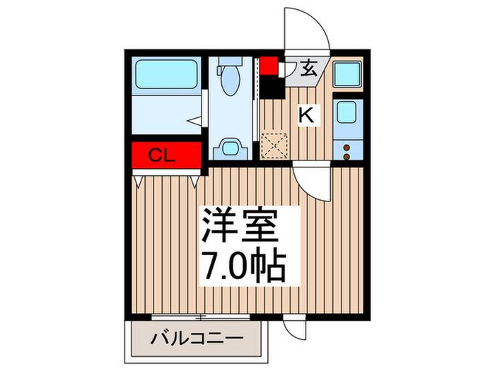 シャルル八潮(1K/2階)の間取り写真