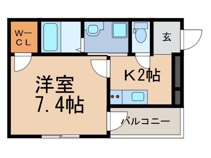 フジパレス灘I番館(1K/2階)の間取り写真