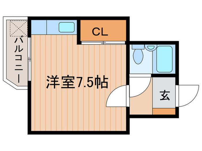 ストーク蛍池(ワンルーム/1階)の間取り写真