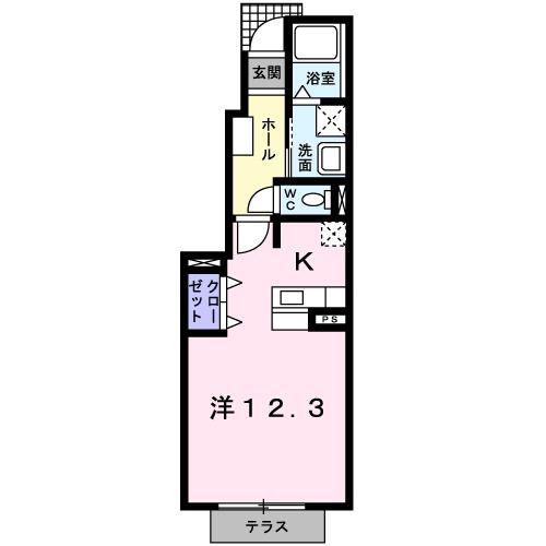モアエトワール(ワンルーム/1階)の間取り写真