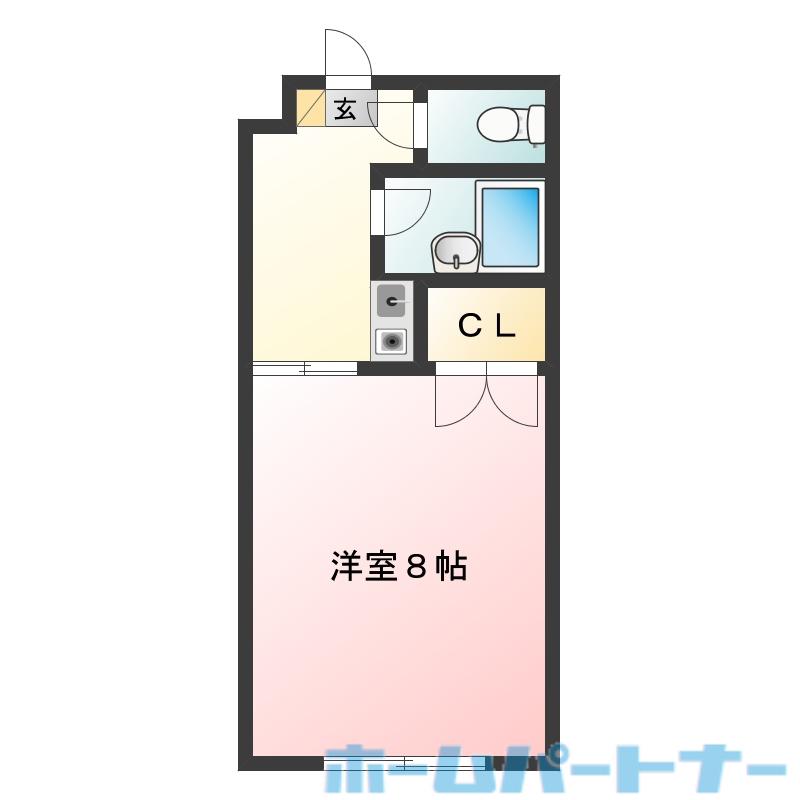 ハイツラムー(1DK/2階)の間取り写真