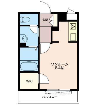 フォルトゥーナ(ワンルーム/1階)の間取り写真