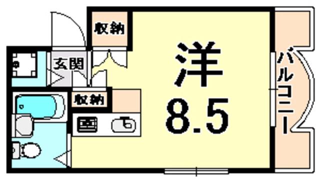 エンプレス武庫元町(ワンルーム/3階)の間取り写真
