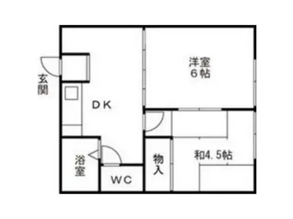 レヴール綾田(2DK/2階)の間取り写真
