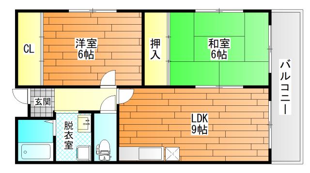 ラヴアンヌコート(2LDK/2階)の間取り写真