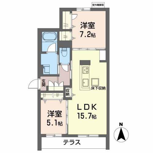 シャーメゾン タニガワ(2LDK/1階)の間取り写真