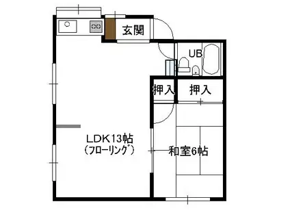 メゾンイノウエ(1LDK/1階)の間取り写真