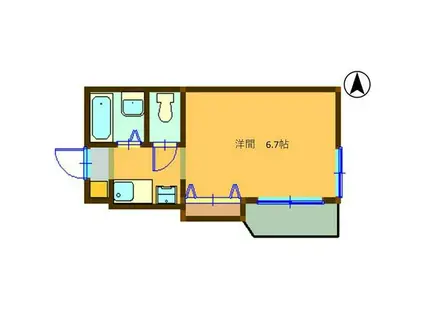 IS COURT(1K/4階)の間取り写真