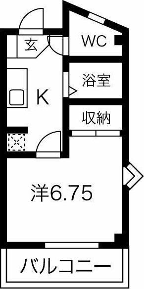 プリミエール八田(1K/4階)の間取り写真