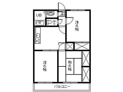 サンライフ中島(3DK/2階)の間取り写真