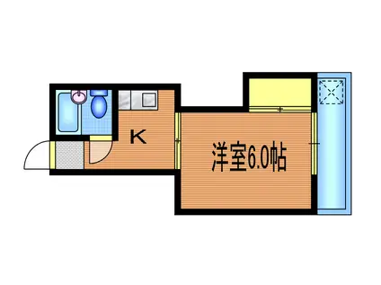 第二三菱荘(ワンルーム/2階)の間取り写真