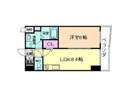 ディオーネ・ジ・エータ長堂(1LDK/4階)の間取り写真