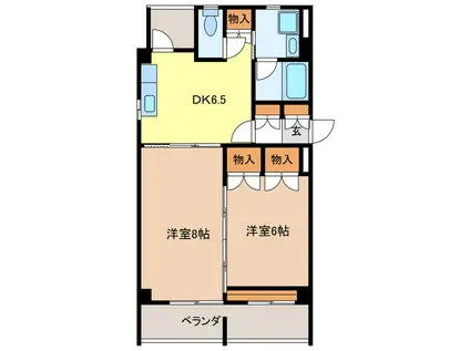 フランボワーズツシマ(2DK/2階)の間取り写真