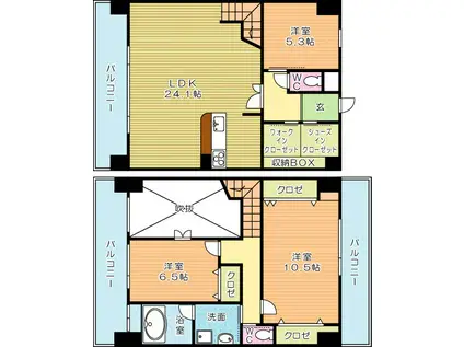 BAY SIDE ASANO(3LDK/10階)の間取り写真
