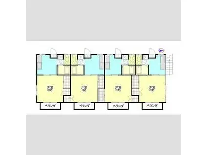 五代アムアージュ(1K/1階)の間取り写真