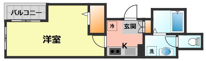 サンフォレスタ(1K/1階)の間取り写真