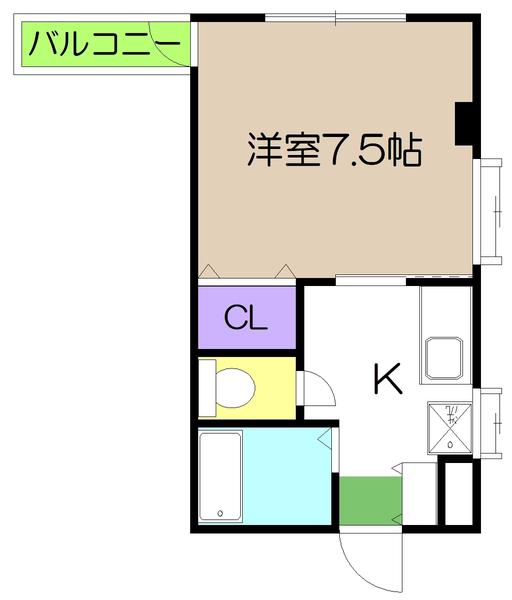 マンションアーバン(1K/4階)の間取り写真
