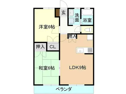 グリーンヒルズ久保台A棟(2LDK/1階)の間取り写真