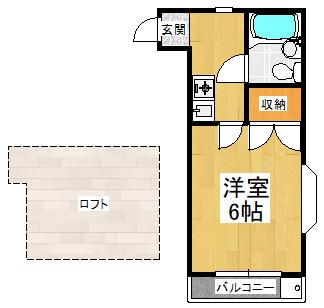 ヨーロピアンくみの木(1K/1階)の間取り写真