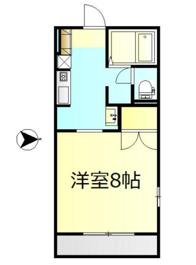 フラッツ野田(1K/2階)の間取り写真