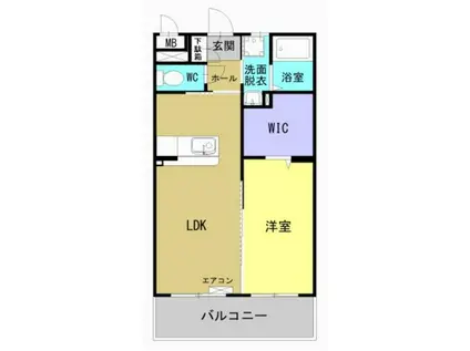 M10みまた(1LDK/1階)の間取り写真