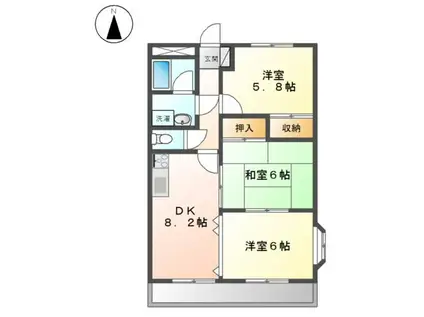 エスペランツア(3DK/3階)の間取り写真