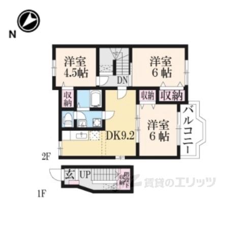 サンセールⅢ(3DK/2階)の間取り写真