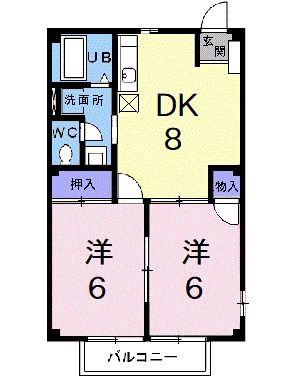 サンシティマノ(2DK/2階)の間取り写真