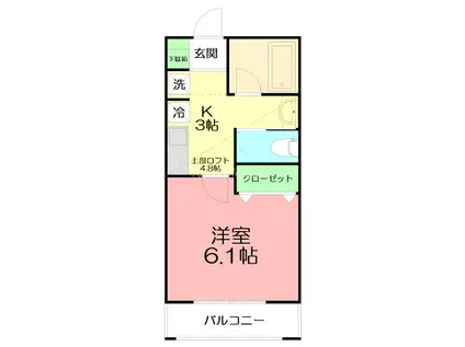 CASA MILA(1K/1階)の間取り写真