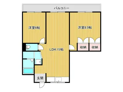 浅田センチュリーマンションI(2LDK/2階)の間取り写真