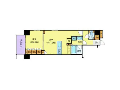 オープンレジデンシア日本橋馬喰町(1LDK/10階)の間取り写真