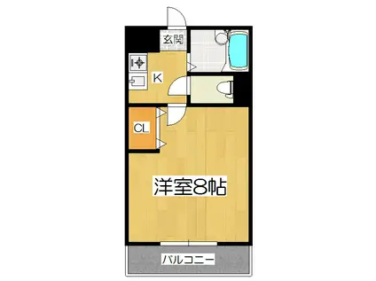 サンシーガルIII(1K/3階)の間取り写真