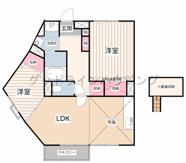 サンセールIII(2LDK/2階)の間取り写真