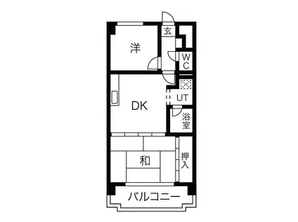 エステート鳴海(2DK/8階)の間取り写真