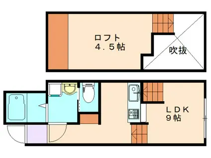 ラ シエスタ飯塚(1K/2階)の間取り写真