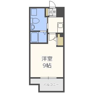 レジディア谷町(1K/13階)の間取り写真