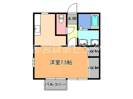 ブレッシングハイツ(1K/1階)の間取り写真