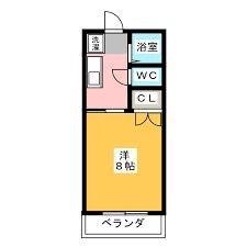 コーポドウデン(1K/1階)の間取り写真