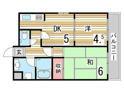 和光ハイツ(2DK/1階)の間取り写真
