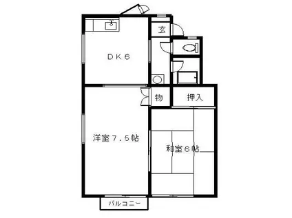 チェリーミヤ(2DK/2階)の間取り写真