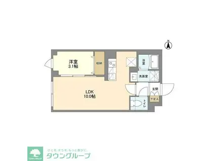 ウェルスクエア笹塚II(1LDK/2階)の間取り写真