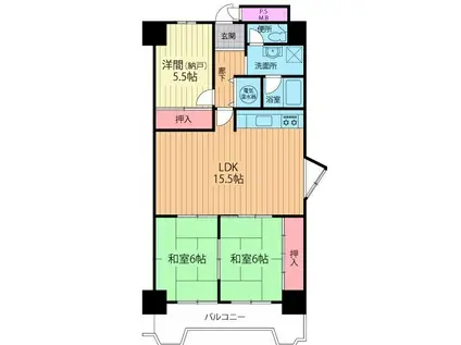 朝日プラザ千里A棟(3LDK/5階)の間取り写真