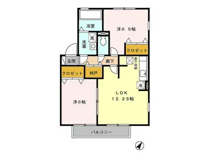 レジデンス黒沢台(2LDK/1階)の間取り写真