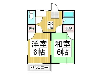 ブラボー50 NO.1(2DK/2階)の間取り写真