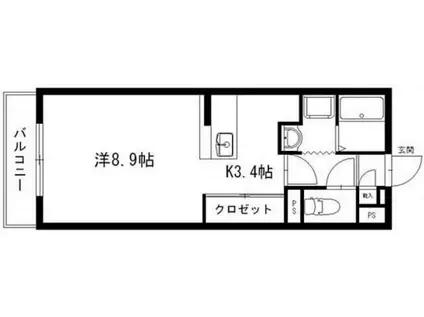 ヴァンベール(ワンルーム/3階)の間取り写真