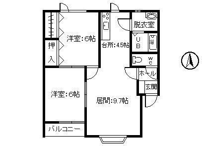 フェアリー(2LDK/1階)の間取り写真