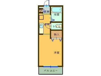 メゾプライム(1K/2階)の間取り写真