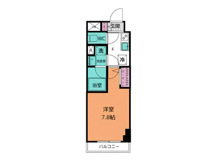 KDXレジデンス町田ノースTHE PALMS町田II(1K/3階)の間取り写真