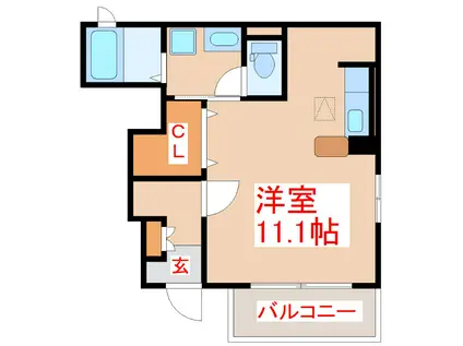 フェリーチェ(ワンルーム/1階)の間取り写真