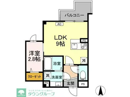 SKEY RESIDENCE井田中ノ町(1LDK/4階)の間取り写真
